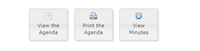 Boxes - "View the Agenda", "Print the Agenda", "View Minutes"